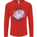 Magical Friends a Girl Riding a Unicorn Mens Long Sleeve T-Shirt Red