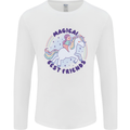 Magical Friends a Girl Riding a Unicorn Mens Long Sleeve T-Shirt White