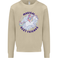 Magical Friends a Girl Riding a Unicorn Mens Sweatshirt Jumper Sand