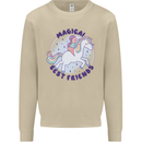 Magical Friends a Girl Riding a Unicorn Mens Sweatshirt Jumper Sand