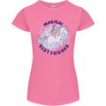 Magical Friends a Girl Riding a Unicorn Womens Petite Cut T-Shirt Azalea