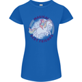 Magical Friends a Girl Riding a Unicorn Womens Petite Cut T-Shirt Royal Blue