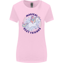 Magical Friends a Girl Riding a Unicorn Womens Wider Cut T-Shirt Light Pink