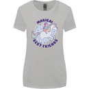 Magical Friends a Girl Riding a Unicorn Womens Wider Cut T-Shirt Sports Grey