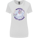 Magical Friends a Girl Riding a Unicorn Womens Wider Cut T-Shirt White