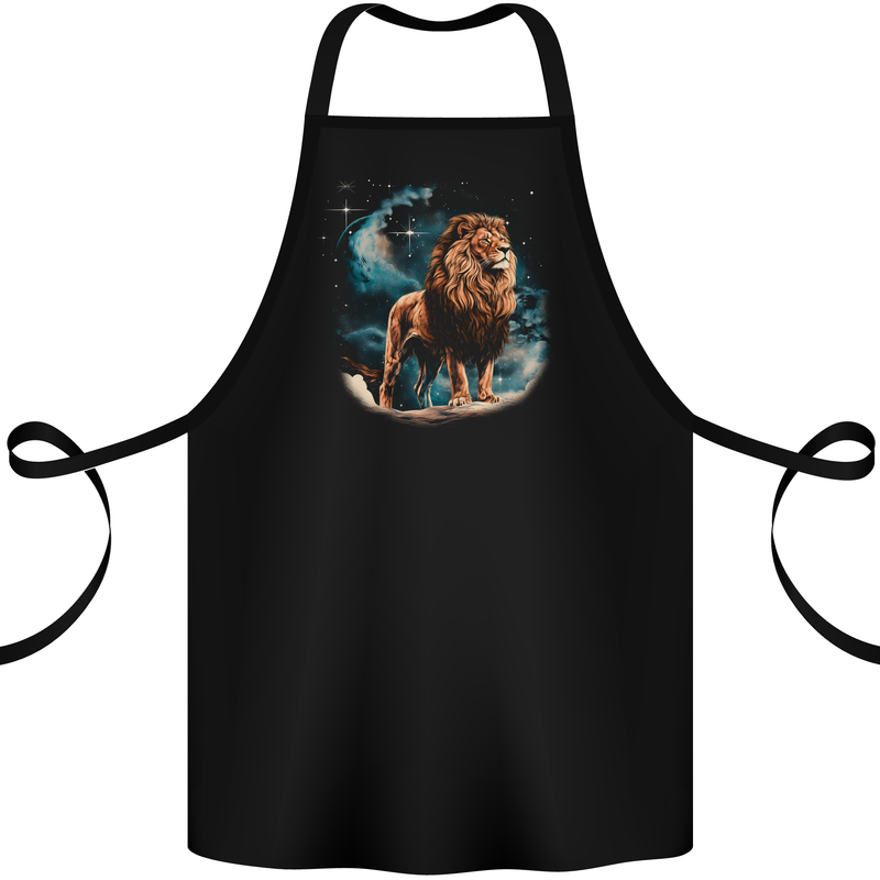 Majestic Fantasy Lion Cotton Apron 100% Organic Black