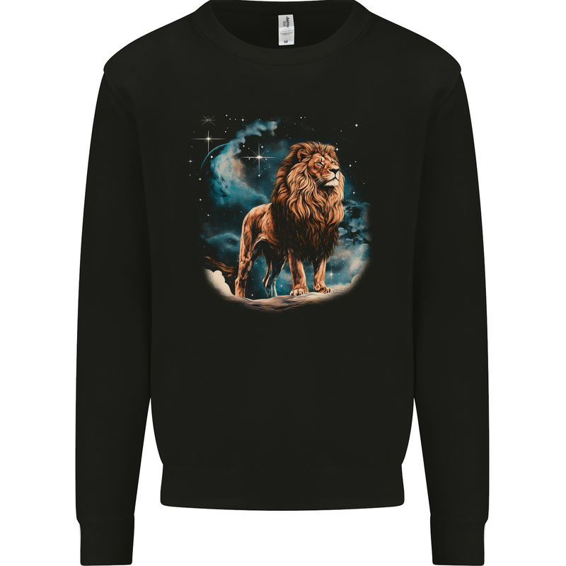 Majestic Fantasy Lion Mens Sweatshirt Jumper Black