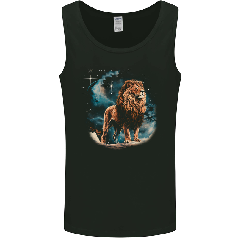 Majestic Fantasy Lion Mens Vest Tank Top Black