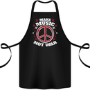 Make Music Not War Peace Hippy Rock Anti-war Cotton Apron 100% Organic Black