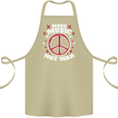 Make Music Not War Peace Hippy Rock Anti-war Cotton Apron 100% Organic Khaki
