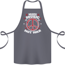 Make Music Not War Peace Hippy Rock Anti-war Cotton Apron 100% Organic Steel