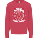 Make Music Not War Peace Hippy Rock Anti-war Kids Sweatshirt Jumper Heliconia