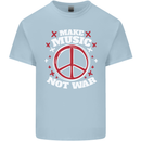 Make Music Not War Peace Hippy Rock Anti-war Kids T-Shirt Childrens Light Blue