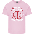 Make Music Not War Peace Hippy Rock Anti-war Kids T-Shirt Childrens Light Pink