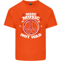 Make Music Not War Peace Hippy Rock Anti-war Kids T-Shirt Childrens Orange