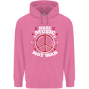 Make Music Not War Peace Hippy Rock Anti-war Mens 80% Cotton Hoodie Azelea