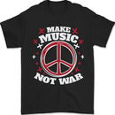 Make Music Not War Peace Hippy Rock Anti-war Mens T-Shirt 100% Cotton Black