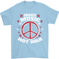 Make Music Not War Peace Hippy Rock Anti-war Mens T-Shirt 100% Cotton Light Blue