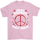 Make Music Not War Peace Hippy Rock Anti-war Mens T-Shirt 100% Cotton Light Pink