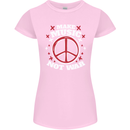 Make Music Not War Peace Hippy Rock Anti-war Womens Petite Cut T-Shirt Light Pink