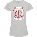 Make Music Not War Peace Hippy Rock Anti-war Womens Petite Cut T-Shirt Sports Grey