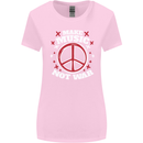 Make Music Not War Peace Hippy Rock Anti-war Womens Wider Cut T-Shirt Light Pink