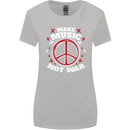Make Music Not War Peace Hippy Rock Anti-war Womens Wider Cut T-Shirt Sports Grey