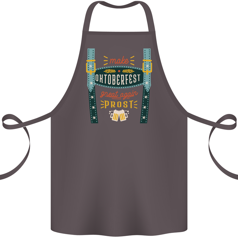 Make Oktoberfest Great Again Funny Beer Cotton Apron 100% Organic Dark Grey
