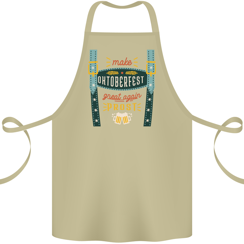 Make Oktoberfest Great Again Funny Beer Cotton Apron 100% Organic Khaki
