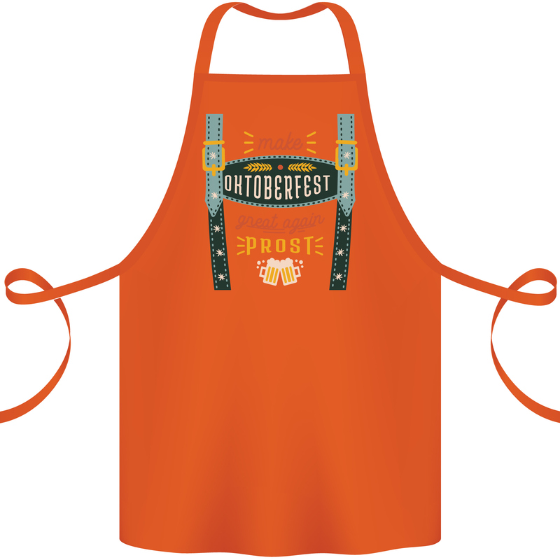 Make Oktoberfest Great Again Funny Beer Cotton Apron 100% Organic Orange