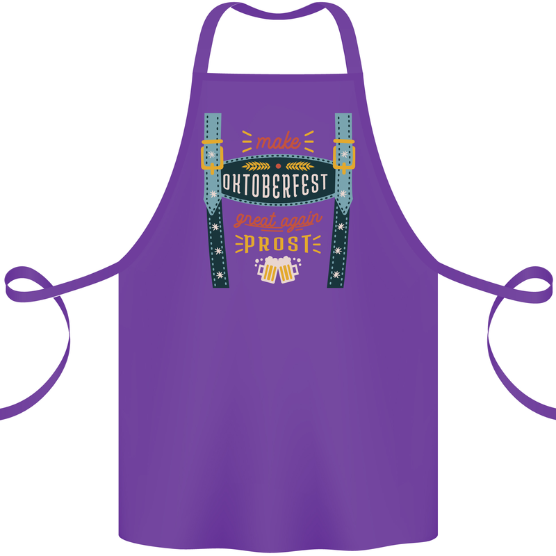Make Oktoberfest Great Again Funny Beer Cotton Apron 100% Organic Purple