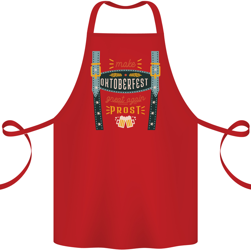 Make Oktoberfest Great Again Funny Beer Cotton Apron 100% Organic Red