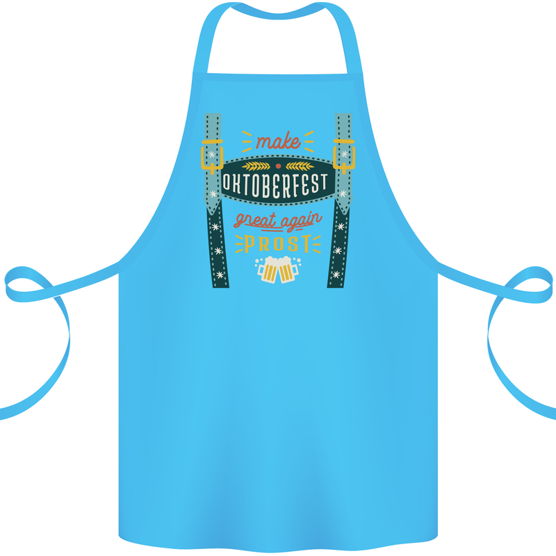 Make Oktoberfest Great Again Funny Beer Cotton Apron 100% Organic Turquoise