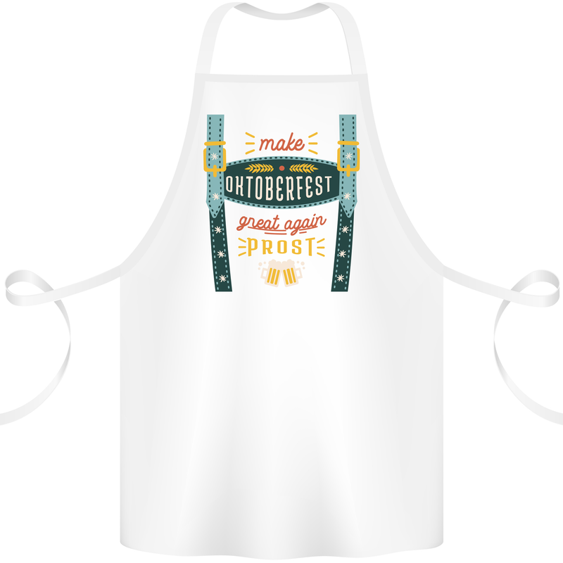 Make Oktoberfest Great Again Funny Beer Cotton Apron 100% Organic White