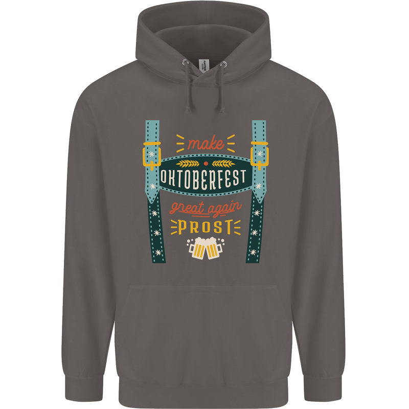 Make Oktoberfest Great Again Funny Beer Mens 80% Cotton Hoodie Charcoal