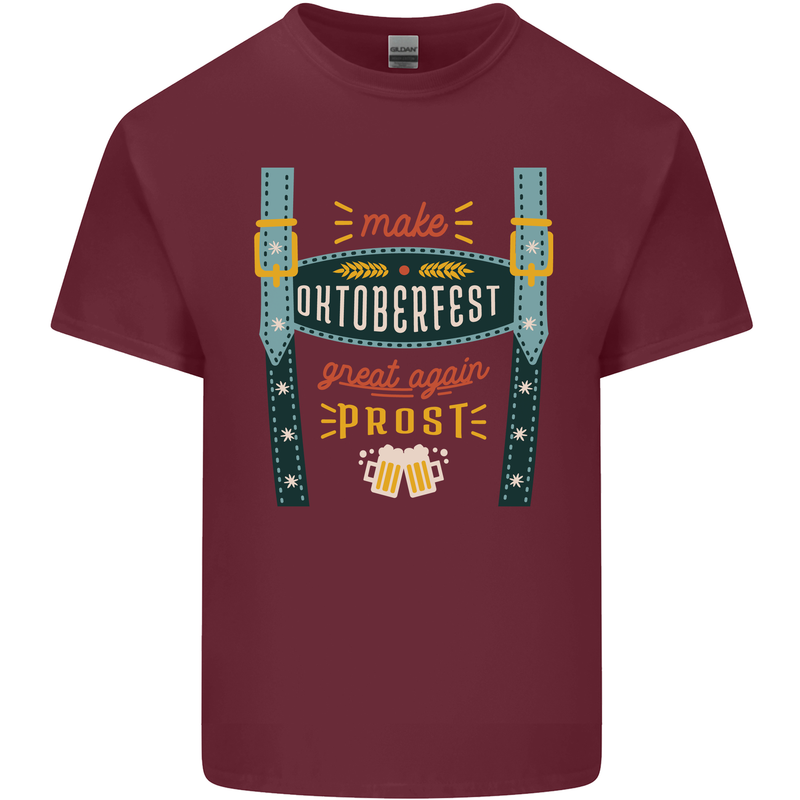 Make Oktoberfest Great Again Funny Beer Mens Cotton T-Shirt Tee Top Maroon