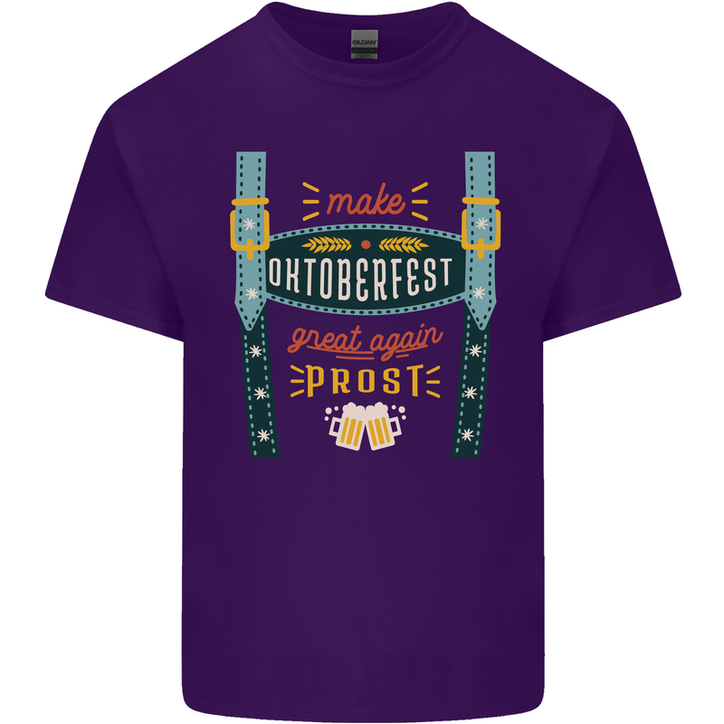 Make Oktoberfest Great Again Funny Beer Mens Cotton T-Shirt Tee Top Purple