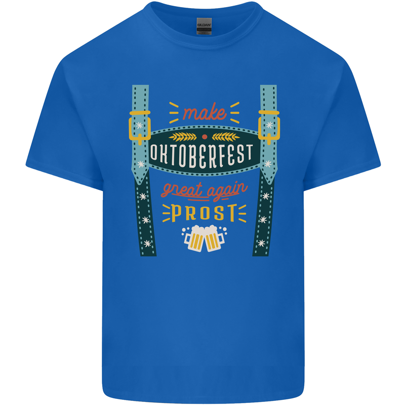 Make Oktoberfest Great Again Funny Beer Mens Cotton T-Shirt Tee Top Royal Blue