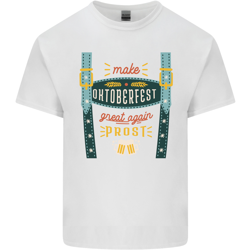 Make Oktoberfest Great Again Funny Beer Mens Cotton T-Shirt Tee Top White