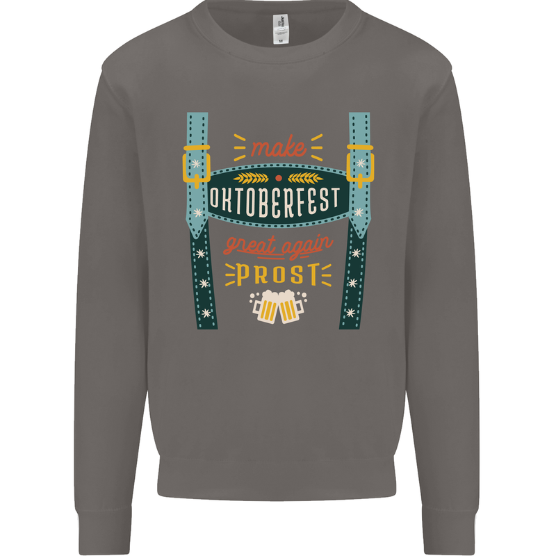 Make Oktoberfest Great Again Funny Beer Mens Sweatshirt Jumper Charcoal