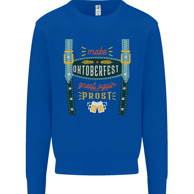 Make Oktoberfest Great Again Funny Beer Mens Sweatshirt Jumper Royal Blue