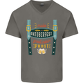 Make Oktoberfest Great Again Funny Beer Mens V-Neck Cotton T-Shirt Charcoal