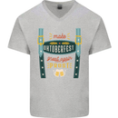Make Oktoberfest Great Again Funny Beer Mens V-Neck Cotton T-Shirt Sports Grey