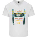 Make Oktoberfest Great Again Funny Beer Mens V-Neck Cotton T-Shirt White