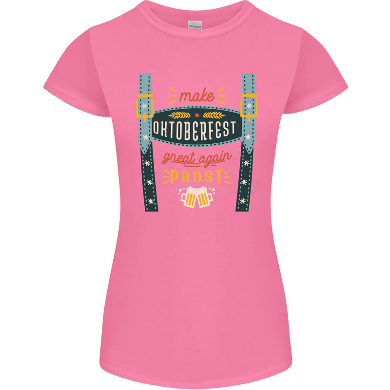 Make Oktoberfest Great Again Funny Beer Womens Petite Cut T-Shirt Azalea