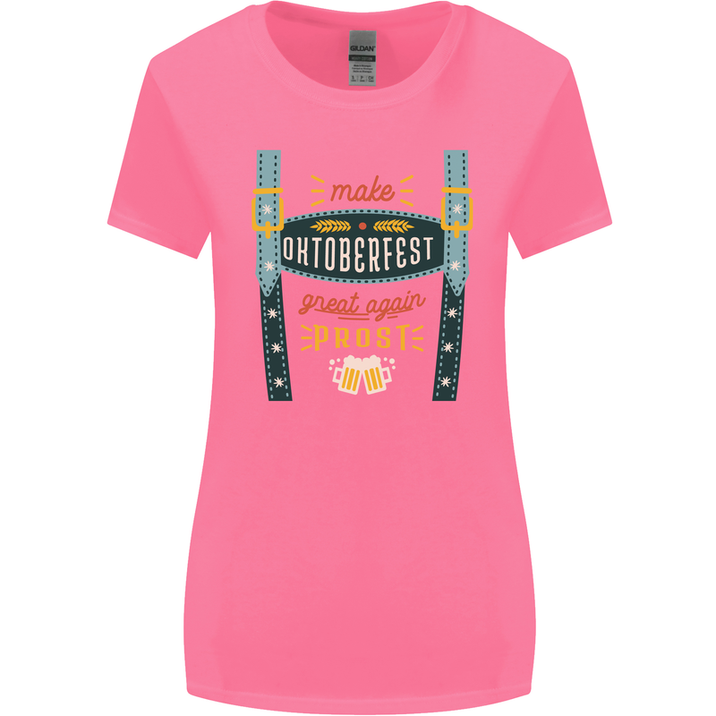 Make Oktoberfest Great Again Funny Beer Womens Wider Cut T-Shirt Azalea