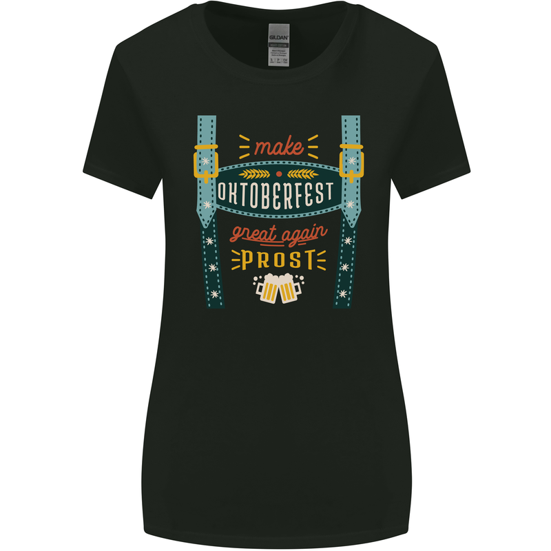 Make Oktoberfest Great Again Funny Beer Womens Wider Cut T-Shirt Black