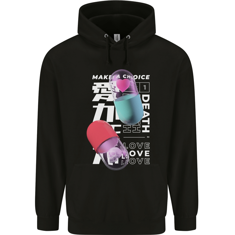 Make a Choice Love or Death Childrens Kids Hoodie Black
