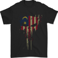 Malaysia Skull Gym Training Bodybuilding Mens T-Shirt 100% Cotton Black
