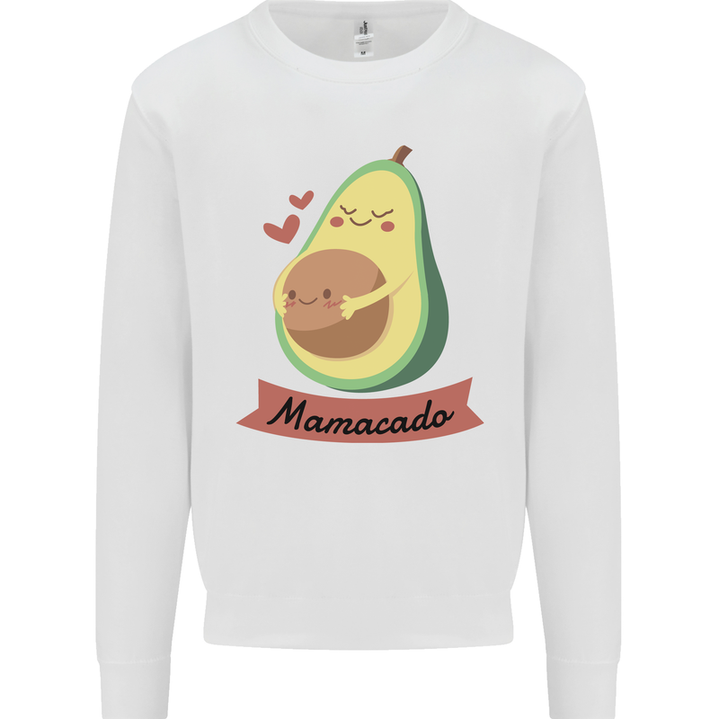 Mamacado New Baby Pregnancy Pregnant Kids Sweatshirt Jumper White